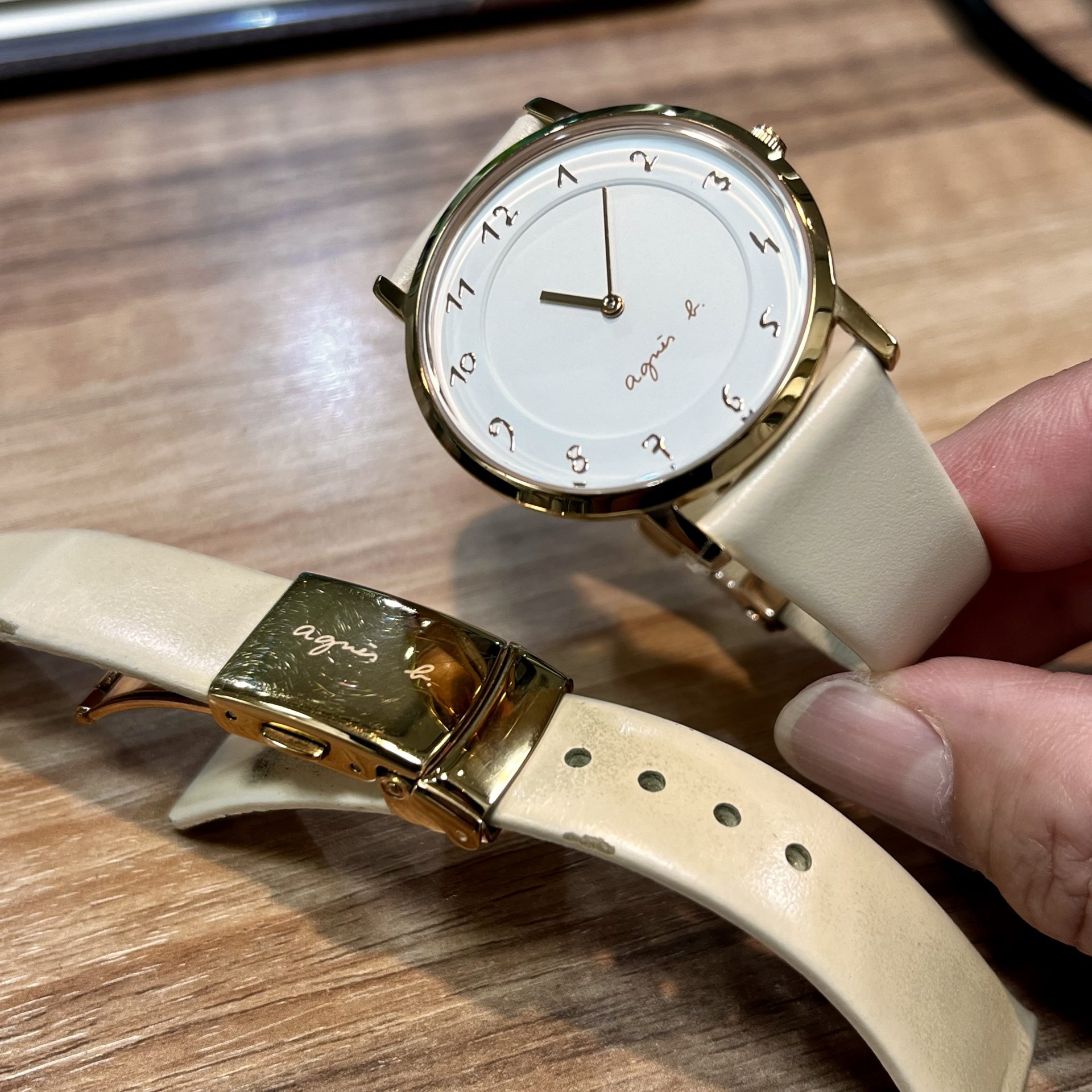 未使用 SEIKO ルーセント 電池交換済 純正革ベルト&尾錠 日本製